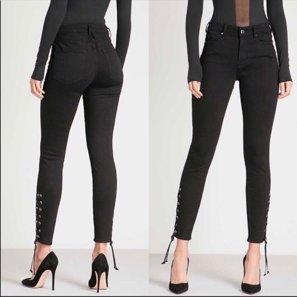 Good American Good Legs Lace Up Skinny High Rise Jeans 2/26 NWT - Picture 16 of 16